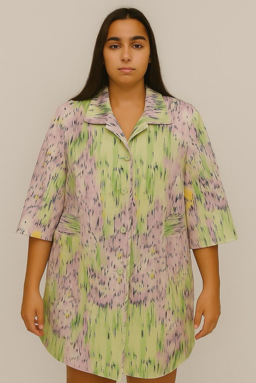 Napa Valley Multicolor Abstract Geometric trench coat ,Jacket Artsy size 16